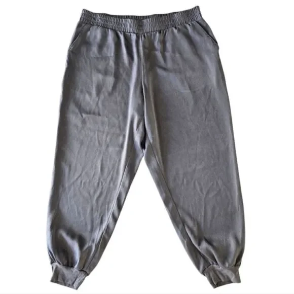 Anybody Joggers Womens L Satin Pull on Pockets Gray - Picture 6 of 6